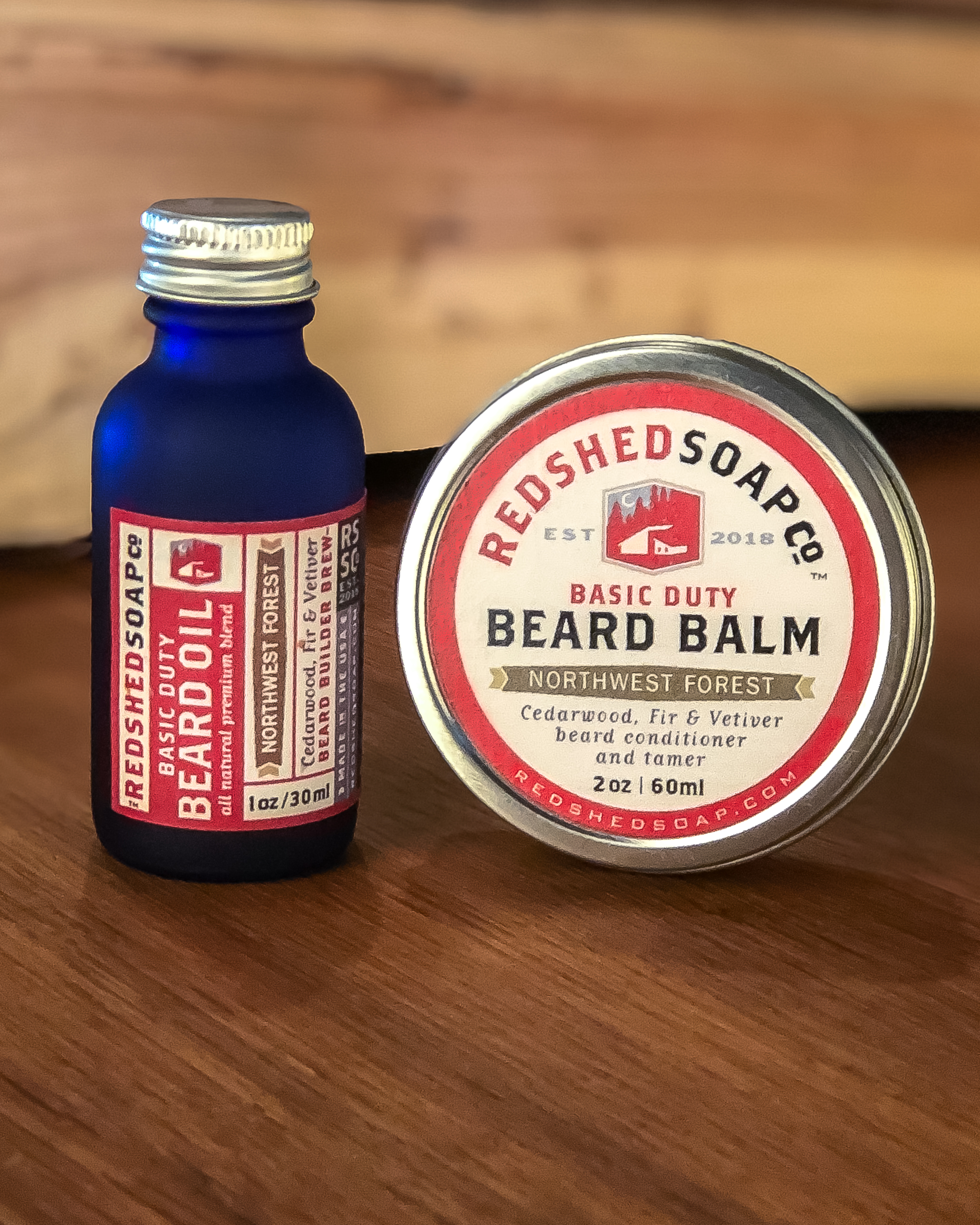 BEARD OIL + BALM Bundle – “NORTHWEST FOREST” – RedShedSoap